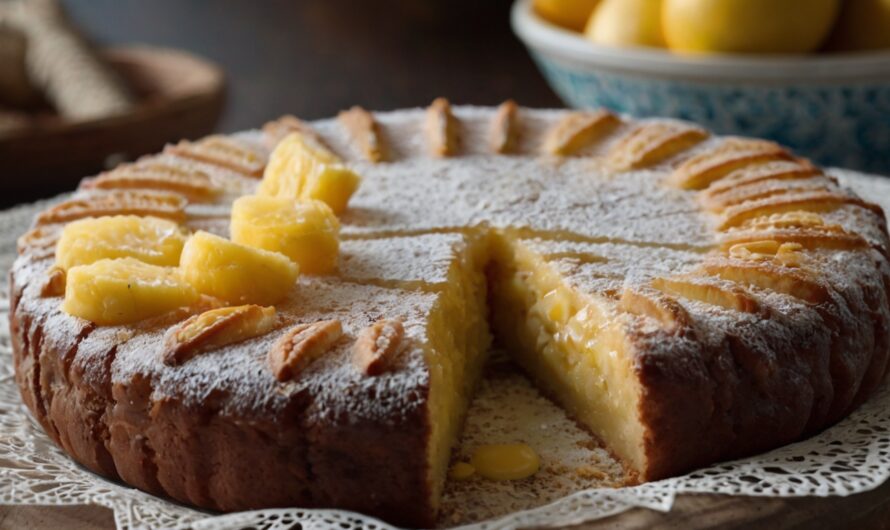 Receita de Bolo de Abacaxi com Recheio Quatro Leites